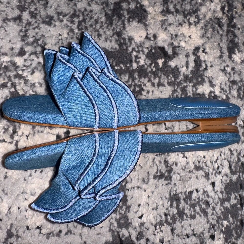 LARROUDÉ Ivy Ruffle Slide Sandals - Picture 7 of 9